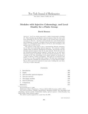 Modules with Injective Cohomology, and Local Duality for a Finite Group