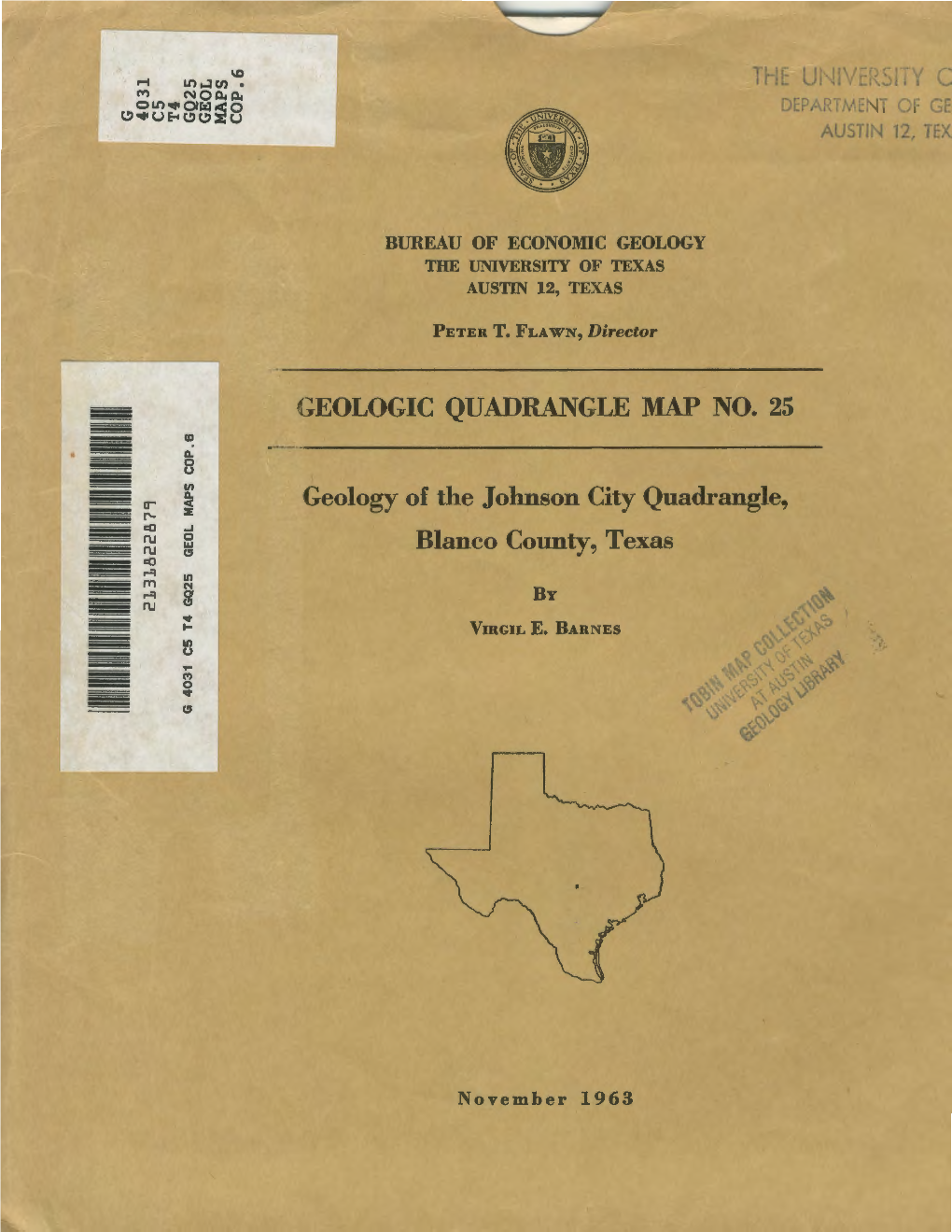 Geology of the Johnson City Quadrangle, Blanco County, Texas