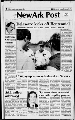 Delaware Kicks Off Hentennial Team Ranked Fifth in AP Poll, Loses Levelis~ Chastain by David Woolman