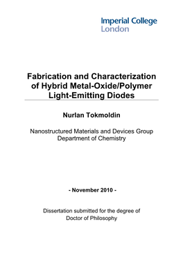 Fabrication and Characterization of Hybrid Metal-Oxide/Polymer Light-Emitting Diodes