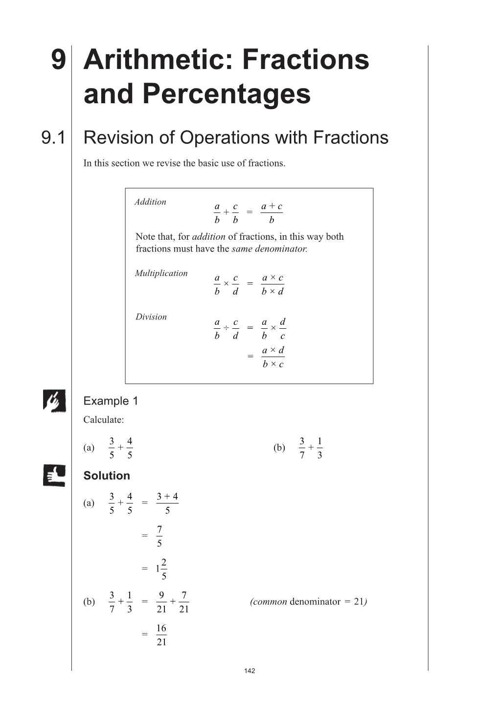 9 Arithmetic: Fractions and Percentages