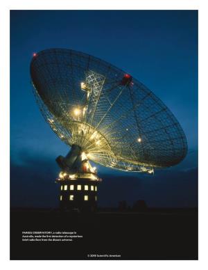 PARKES OBSERVATORY, a Radio Telescope in a Tra Ia Ma E T E Fir T