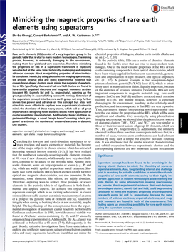 Mimicking the Magnetic Properties of Rare Earth Elements Using Superatoms