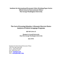 A Dynamic Discrete Choice Analysis of Vehicle Scrappage Programs