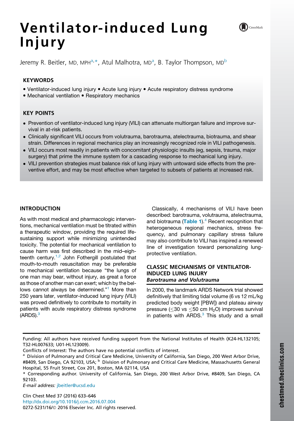 Ventilator-Induced Lung Injury