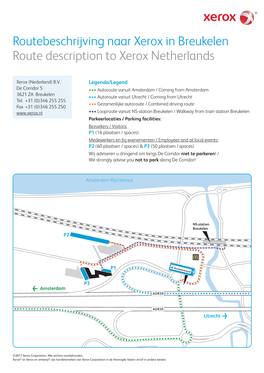 Routebeschrijving Naar Xerox in Breukelen Route Description to Xerox Netherlands