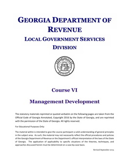 Course VI Management Development