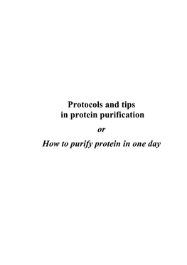 Protocols and Tips in Protein Purification F2
