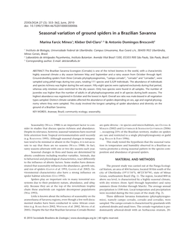 Seasonal Variation of Ground Spiders in a Brazilian Savanna