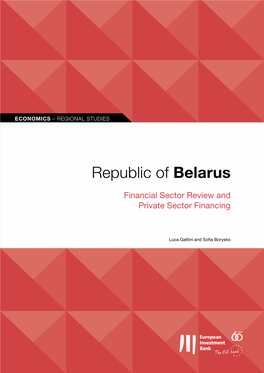 Republic of Belarus Financial Sector Review and Private Sector Financing