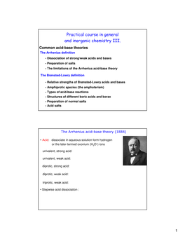 Practical Course in General and Inorganic Chemistry III