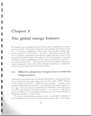 Chapter 2 the Global Energy Balance
