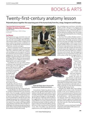 Twenty-First-Century Anatomy Lesson Polymath Pieces Together the Surprising Past of the Human Body from Fins, Wings, Hangovers and Hiccups
