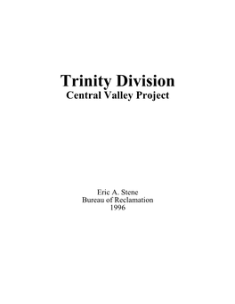 Trinity River Division Project History