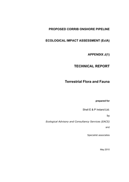 TECHNICAL REPORT Terrestrial Flora and Fauna