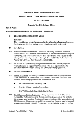 Tonbridge & Malling Borough Council Medway Valley