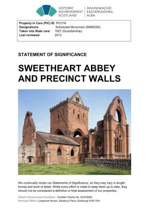 Sweetheart Abbey and Precinct Walls Statement of Significance