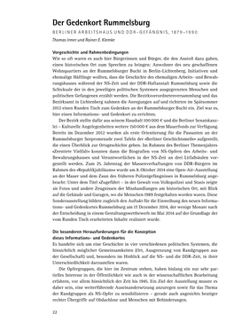 Der Gedenkort Rummelsburg Berliner Arbeitshaus Und DDR-Gefängnis, 1879–1990 Thomas Irmer Und Rainer E