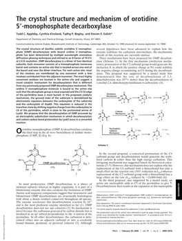 The Crystal Structure and Mechanism of Orotidine 5؅-Monophosphate Decarboxylase