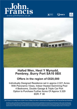 Hafod Wen, Heol Y Mynydd, Pembrey, Burry Port SA16