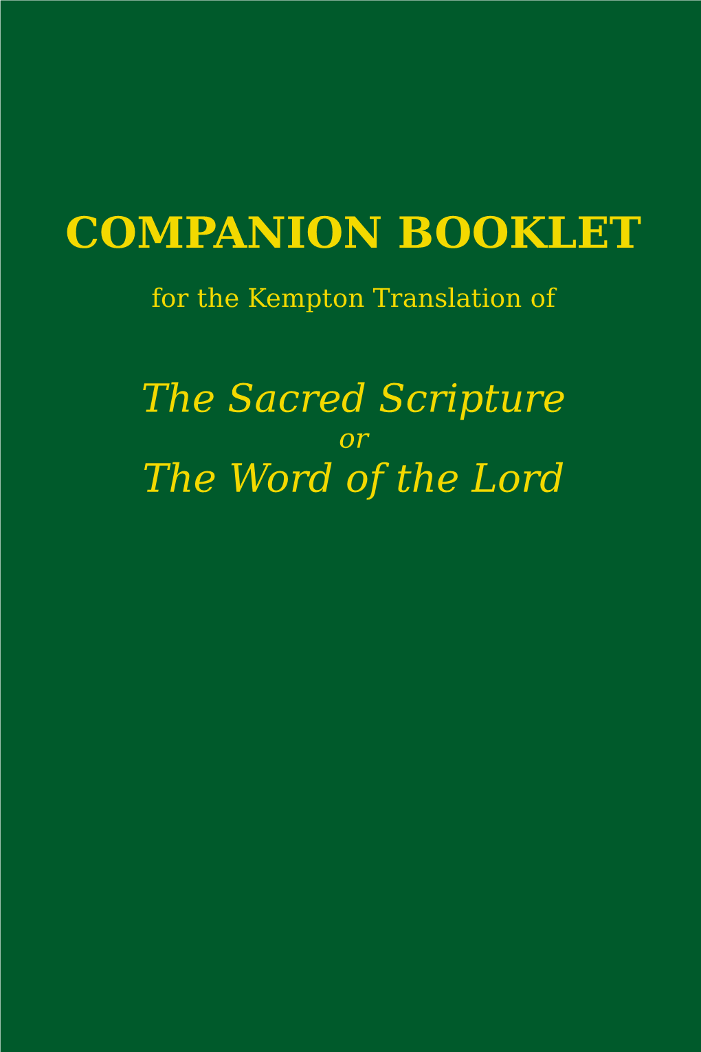 Companion Booklet