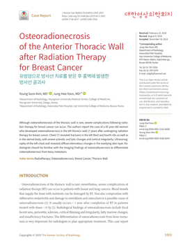 Osteoradionecrosis of the Anterior Thoracic Wall After Radiation