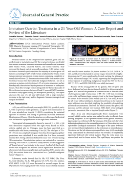 Immature Ovarian Teratoma in a 21 Year-Old Woman: a Case Report