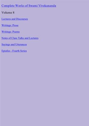 Swami Vivekananda Complete Works Volume 8