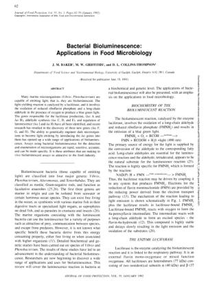 Bacterial Bioluminescence: Applications in Food Microbiology