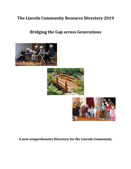 The Lincoln Community Resource Directory 2019 Bridging the Gap