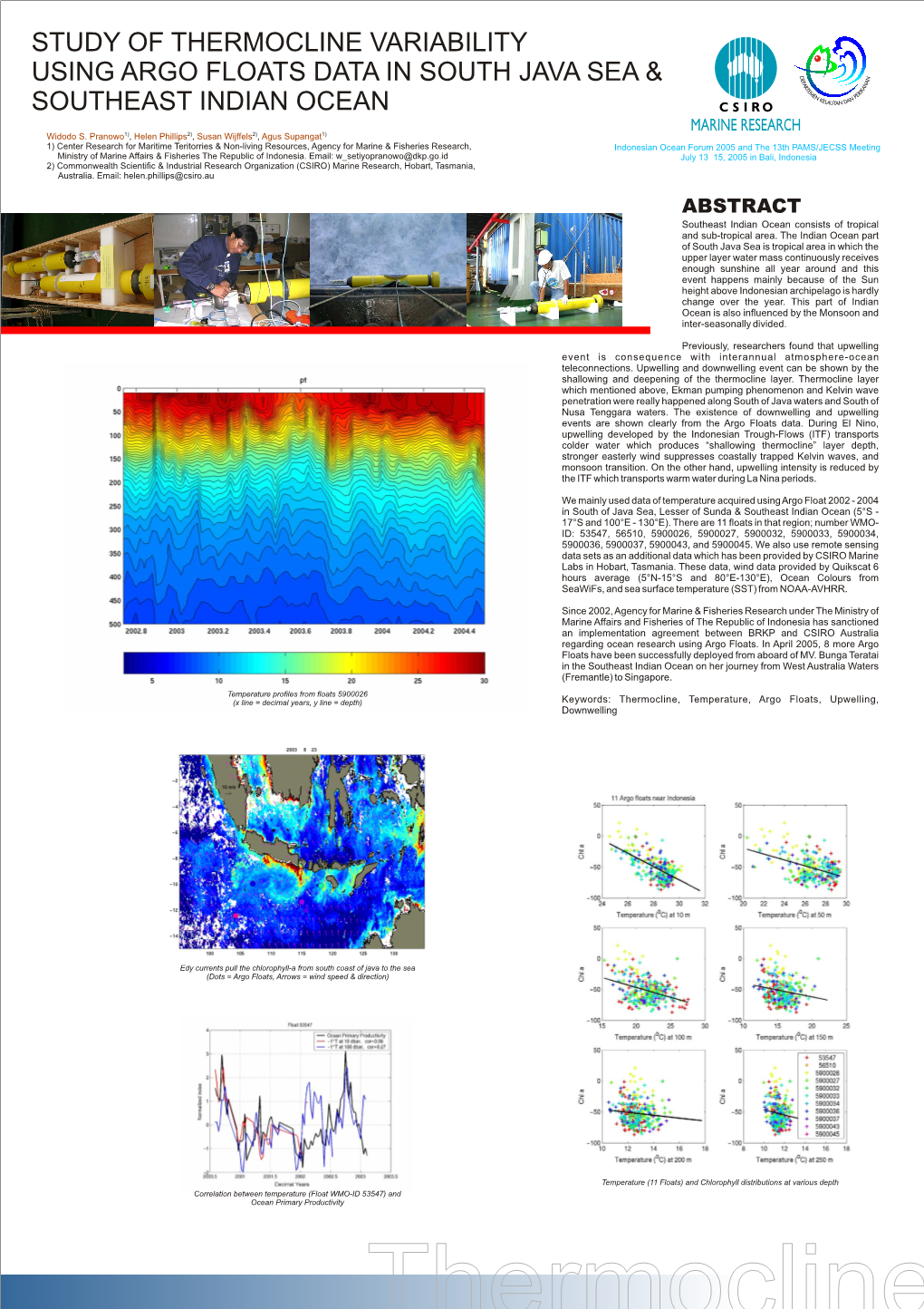 Study of Thermocline Variability Using Argo Floats Data in South Java Sea & Southeast Indian Ocean