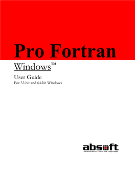 Absoft Pro Fortran User Guide