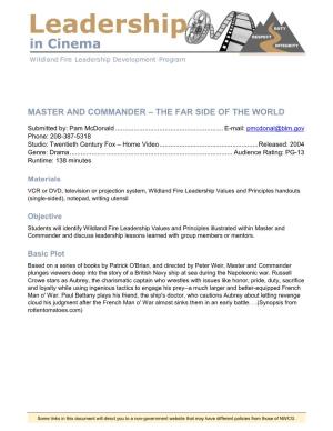 Master and Commander, the Far Side of the World