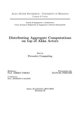 Distributing Aggregate Computations on Top of Akka Actors