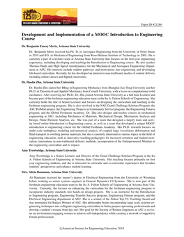 Development and Implementation of a MOOC Introduction to Engineering Course