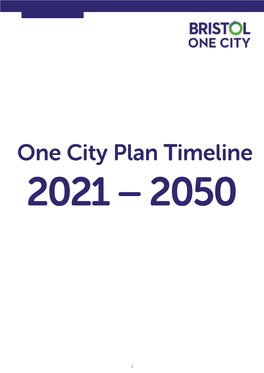 One City Plan Timeline 2021 to 2050