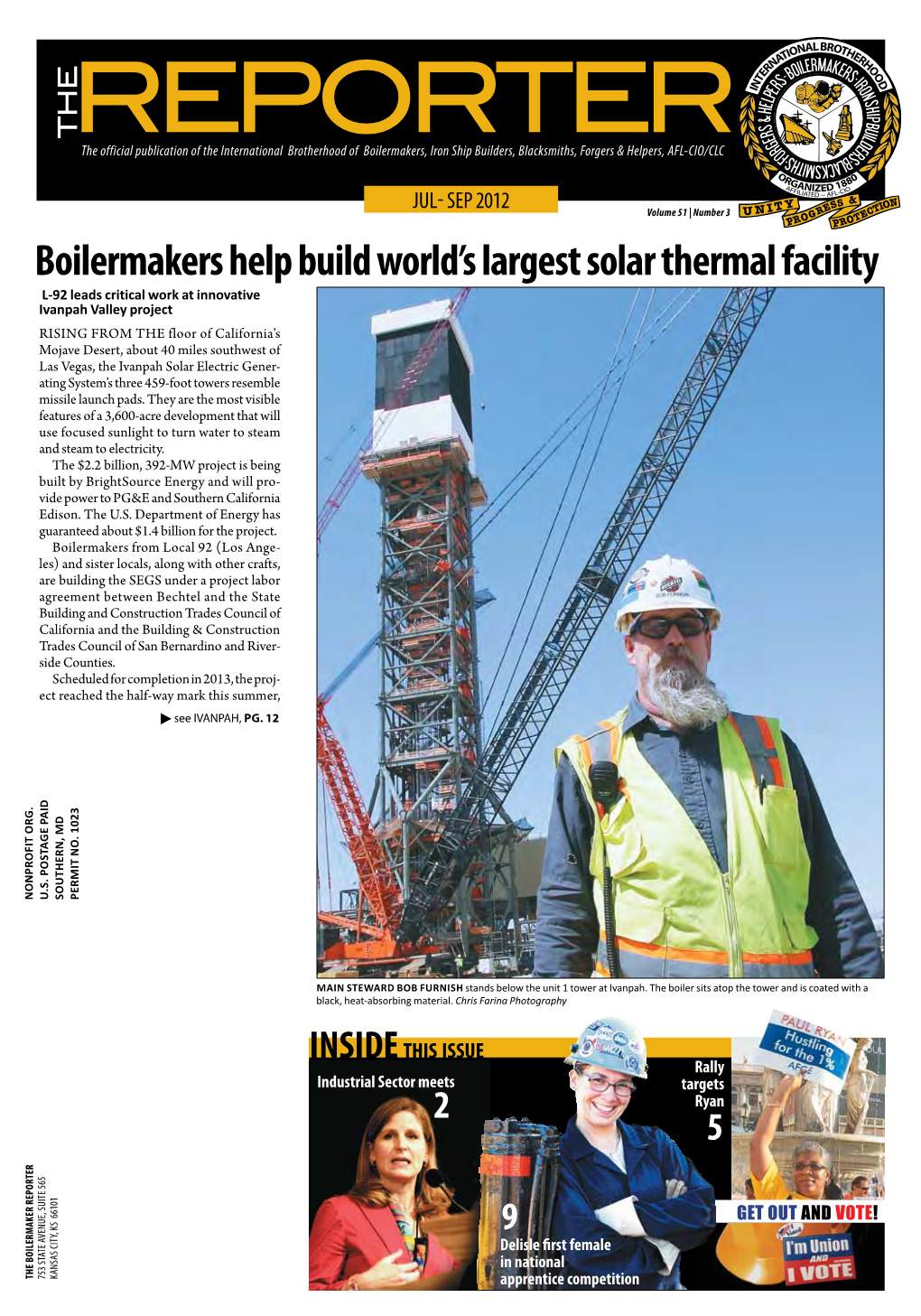 Boilermakers Help Build World's Largest Solar Thermal Facility