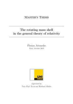 Master's Thesis the Rotating Mass Shell in the General Theory of Relativity