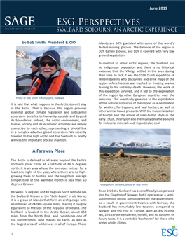 ESG Perspectives June 2019 Svalbard Sojourn an Arctic