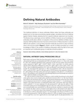 Defining Natural Antibodies