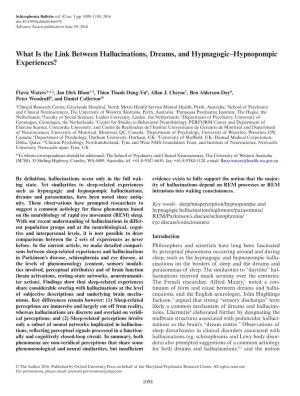 What Is the Link Between Hallucinations, Dreams, and Hypnagogic–Hypnopompic Experiences?