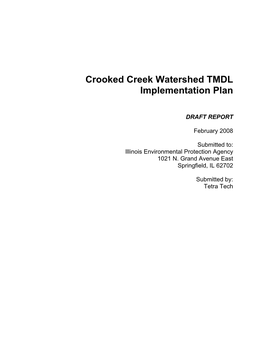 Crooked Creek Watershed TMDL Implementation Plan