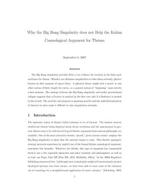 Why the Big Bang Singularity Does Not Help the Kal¯Am Cosmological Argument for Theism