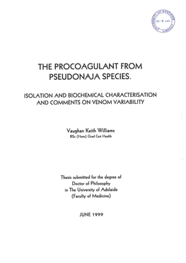ISOLATION and BIOCHEMICAL CHARACTERISATION and COMMENTS on VENOM Variabiliry
