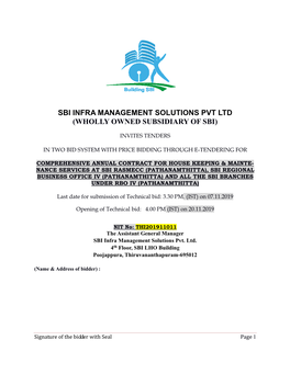 Sbi Infra Management Solutions Pvt Ltd (Wholly Owned Subsidiary of Sbi)