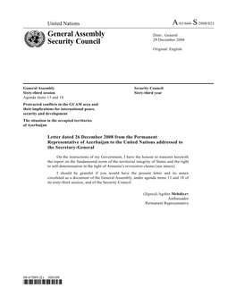 A/63/664–S/2008/823 General Assembly Security Council