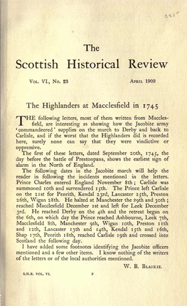 Highlanders at Macclesfield in 1745