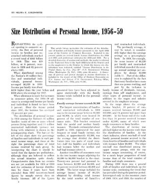 Size Distribution of Personal Income, 1956-59