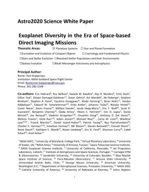 Exoplanet Diversity in the Era of Space-Based Direct Imaging Missions