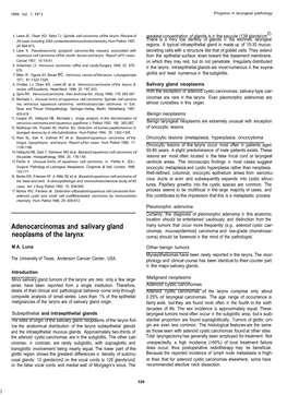 Adenocarcinomas and Salivary Gland Neoplasms of the Larynx